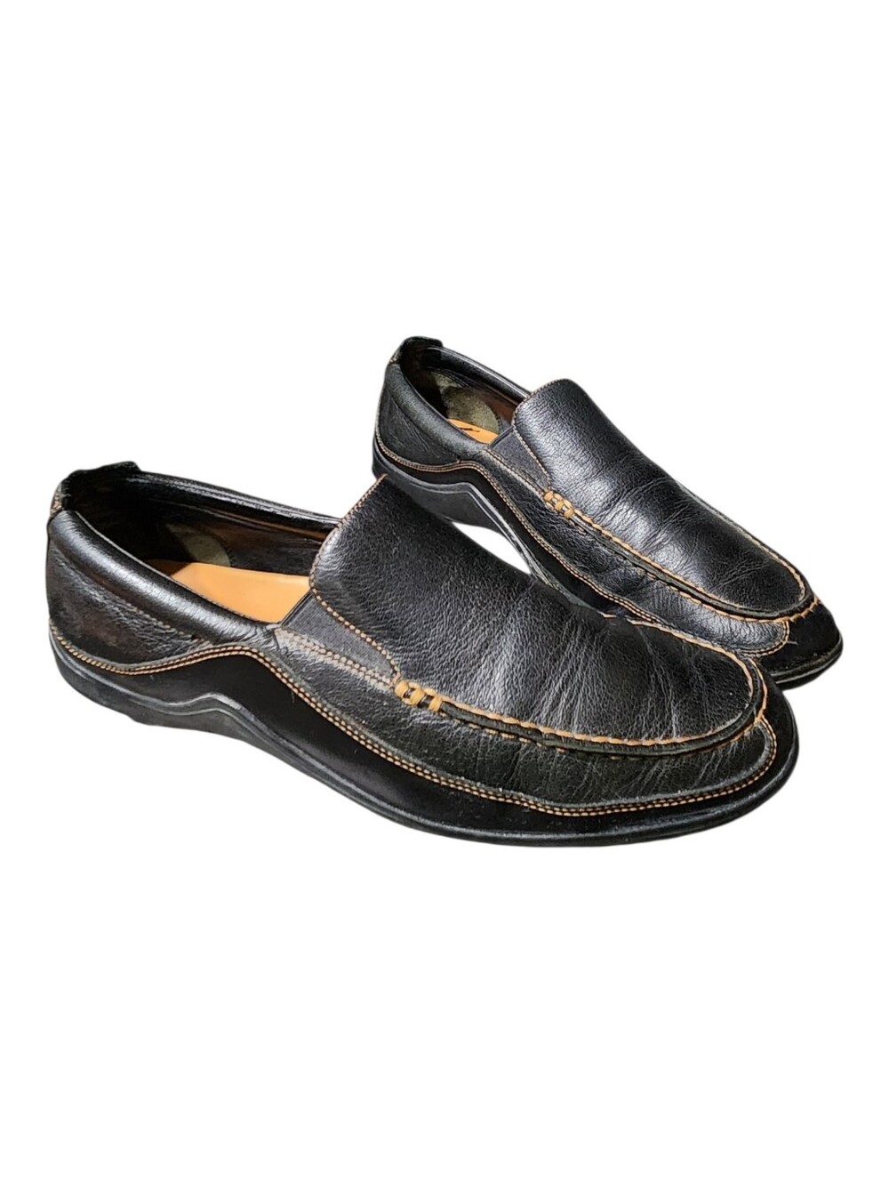 Cole Haan Tucker Venetian Black Leather Slip On Loafers Size 11M